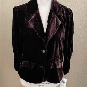 Lily Deep Brown Velvet Women's Blazer